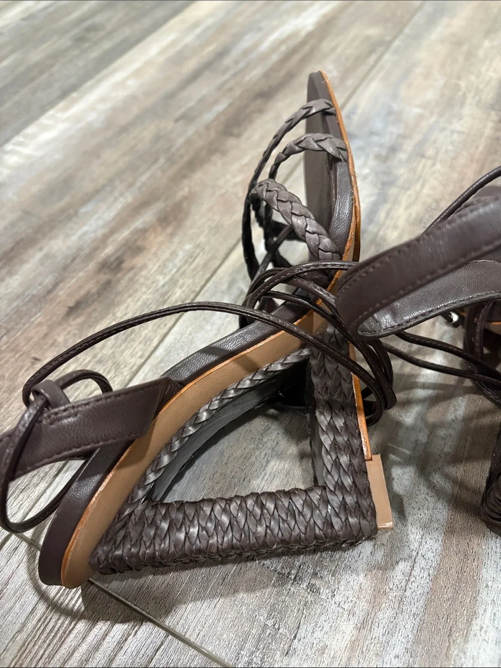 Schutz Filipa Braided Brown heel 8.5